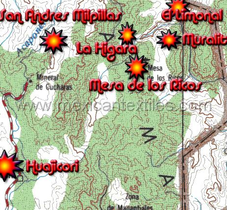zhuajicori.jpg - Documentation of tepehuano indigenous textiles from Huajicori, Nayarit, Mexico. A generaLmap of the Huajicori region. Most towns are not shown.