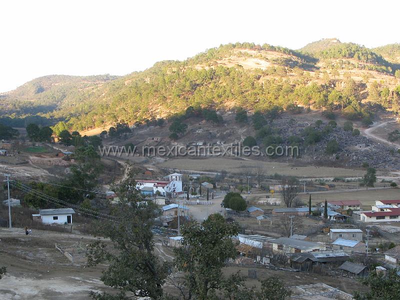 snandres_milipillas_01.JPG - Documentation of tepehuano indigenous textiles from Huajicori, Nayarit, Mexico. This is a view of san Andres millpillas from the courtyard of the Bi lingual school