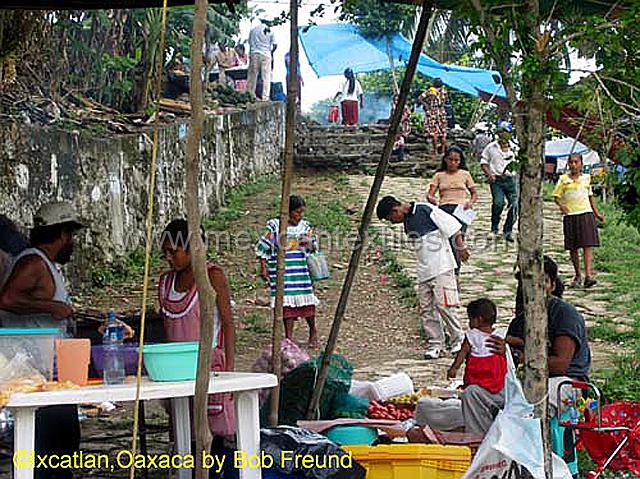 Ixcatlan3.jpg - People leaving the church , there was a very limited number of women wearing traditional costume.