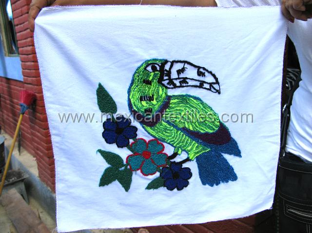 mazatlan_mazateca__18.JPG - Part of the economic development is embroidery for napkins, there is also an attempt to market organic coffee and other fruits grown in the region.