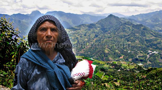 nahua_chicometepec_26.JPG - Magdelena Vincente Juarez with the Sierra Norte of Puebla as a backdrop.