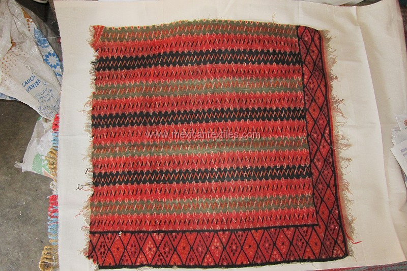 Otomi_Ixtenco_67.jpg - This wool piece is said to be the type of weaving the Otomi did when they migrated to the Saltillo region. It is a very finely woven piece. It is at least 90 years old, according to the town historian .