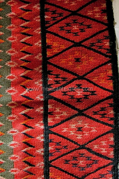 Otomi_Ixtenco_70.jpg - This wool piece is said to be the type of weaving the Otomi did when they migrated to the Saltillo region. It is a very finely woven piece. It is at least 90 years old, according to the town historian .