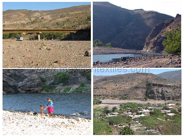 river.jpg - Village of Cora Indian with examples of town, mountains, people, costume, textiles, costume and spiritual life